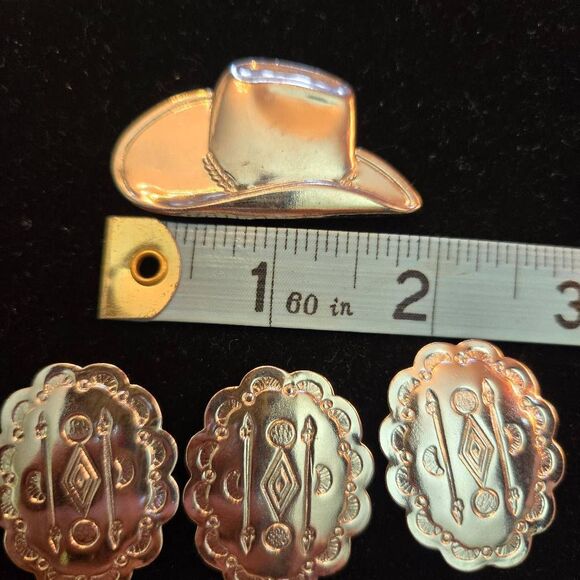 Silver Western Button Covers Set of 7 - Picture 4 of 4